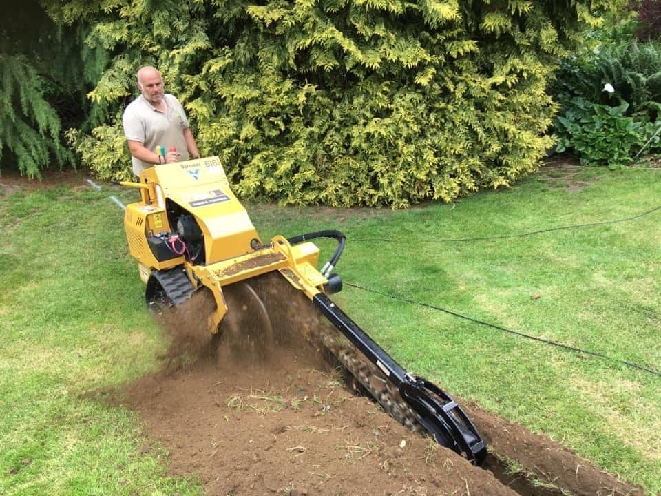 cable-trenching-for-water-and-electrcility-supplies-to-outdoor ...